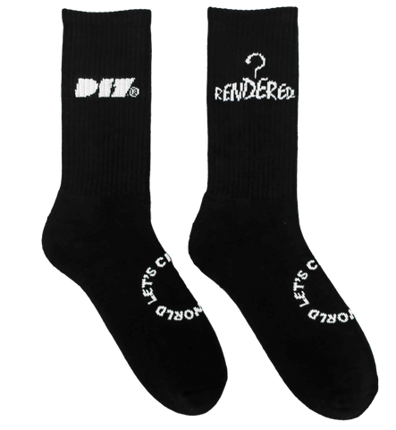 Rendered Ink x D17 Socks - True Black